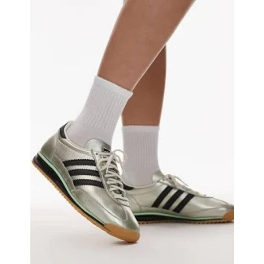 Adidas Originals SL 72 OG Low Top Sneakers Metallic Silver Black 9